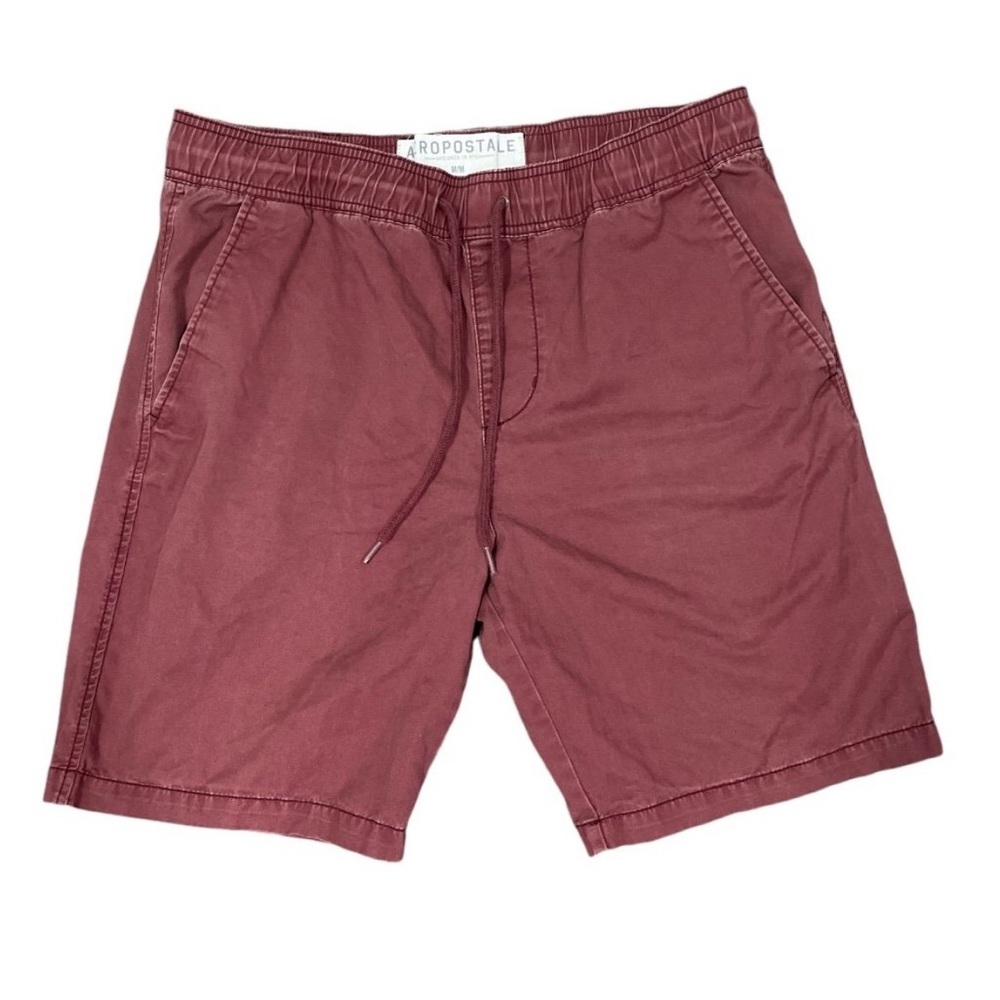 Aeropostale Men’s Burgundy Drawstring Shorts Size Medium Casual Cotton